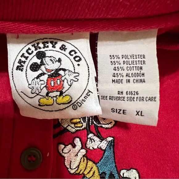Vintage Disney Button Sweatshirt Mickey Minnie Mouse Goofy Embroidered - Picture 5 of 5